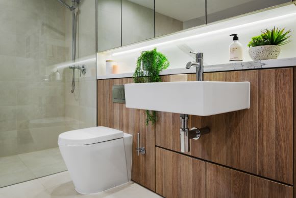 Highline Westmead bathroom. Image supplied. Urban’s tour of the Highline Westmead display suite