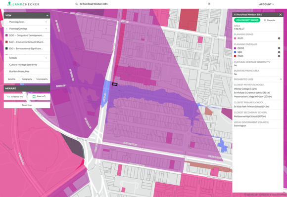 The Landchecker user interface Landchecker online due diligence and property information tool now free to all