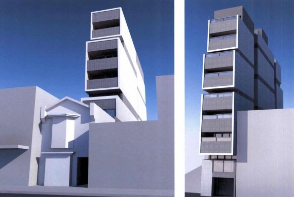 The slight 195 Bridge Road. Image courtesy Archsign Bridge Road's apartment transformation gathers pace