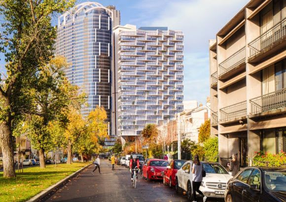 23-29 Victoria Street as rendered from Drummond Street. Planning image: Woods Bagot The X factor - 308 Exhibition set to join the Carlton Gardens line up