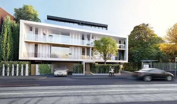 The site's now obsolete scheme. Image: CBRE City Sales Beulah International lifts the bar for luxury apartment living in South Yarra