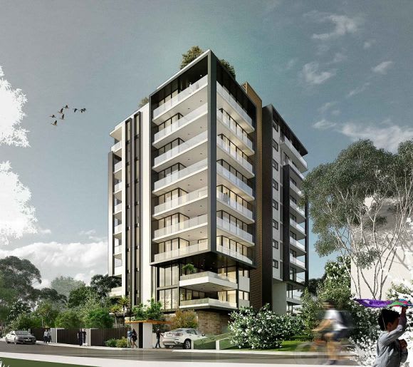East perspective. Planning image: Marchese Partners Merc Capital adds to Carlingford's apartment popularity