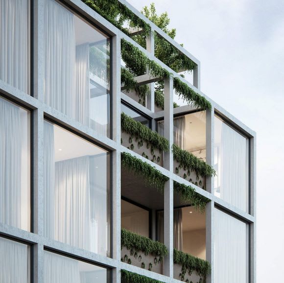 A simple facade format up close. Image: Moda High class and high fuss on High Street: Carr Architecture's latest for Moda