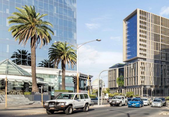 Kings Way perspective of the intended tower. Image courtesy Bates Smart Bates Smart's St Kilda Road endeavour