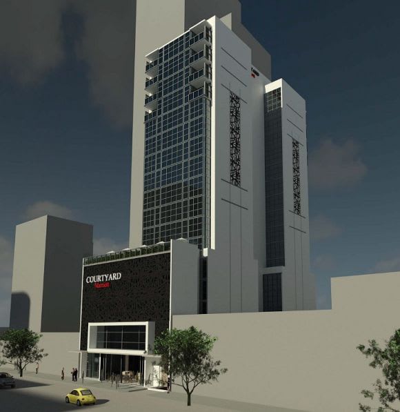 West Melbourne's proposed Courtyard by Marriott. Planning image: skematics Marriott International scopes a new West Melbourne address
