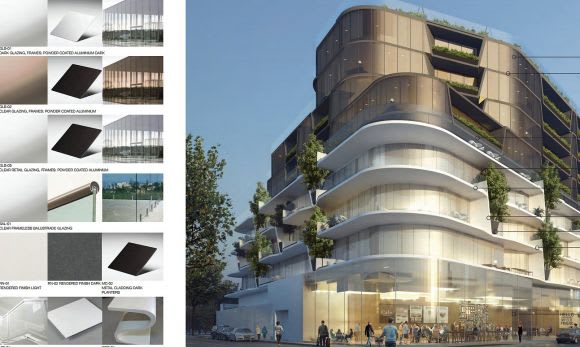 Heidelberg Road perspective and finishes. Planning image: XO Projects XO Projects' first database entry makes for a sleek Alphington addition