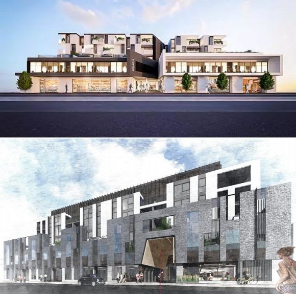 Initial and revised design for 200-216 Sydney Road. Images: Colliers & Hayball Hayball rework plans for a major Sydney Road apartment development