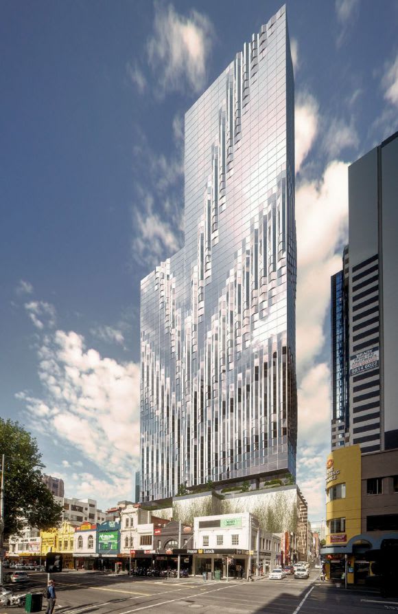 380 Lonsdale Street. Image courtesy Elenberg Fraser A synopsis of Melbourne's 200 metre plus towers produces a startling number