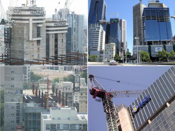 The commercial sector was at its peak during 2005 Melbourne under construction in 2005
