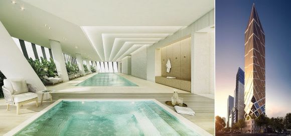 555 Collins Street's envisaged pool deck and Paragon Apartments The May CBD development wrap