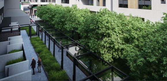 The development's intended courtyard. Image: Cottee Parker JPRA Landmark Group aligns with Cottee Parker JPRA for its upcoming Waterloo development