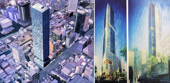 Early versions of 280 Queen Street. Image © Peddle Thorp Planning Application: 280 Queen Street, Melbourne