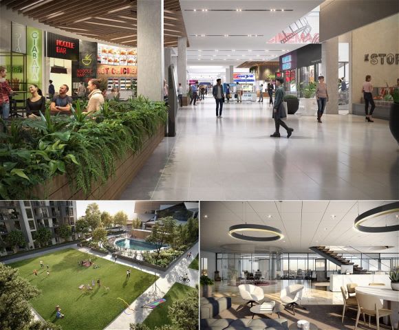 Retail, amenity and work spaces on show. Image: Buchan Group Melbourne's largest suburban mixed-use development becomes reality