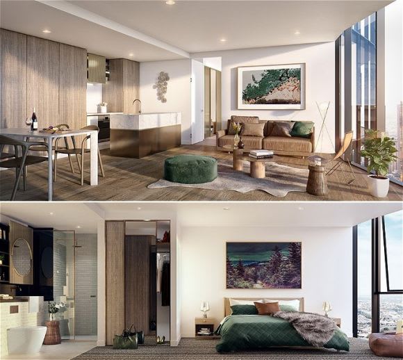 Indicative finishes within the tower. Image: Raeon SP Setia closes in on Melbourne's next major tower release