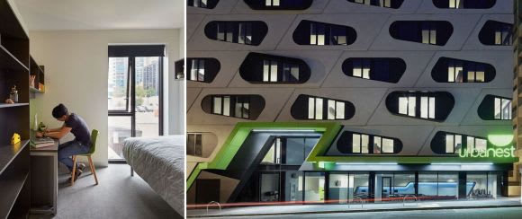 Urbanest's two completed Melbourne projects. Images: DKO Architecture Urbanest adds another tower to the student accommodation surge