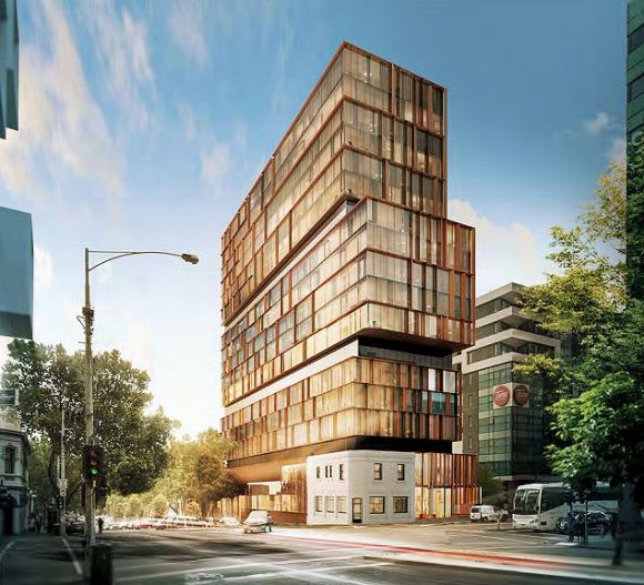 Perspective view of the proposed tower. Planning image: Hayball Urbanest adds another tower to the student accommodation surge
