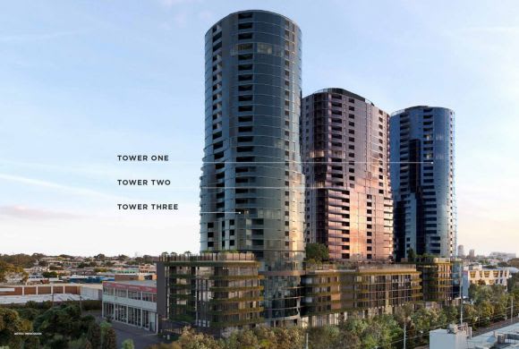 Towers in succession. Image: CES Gladstone FIFTEEN85 is Fishermans Bend's first major launch of 2018