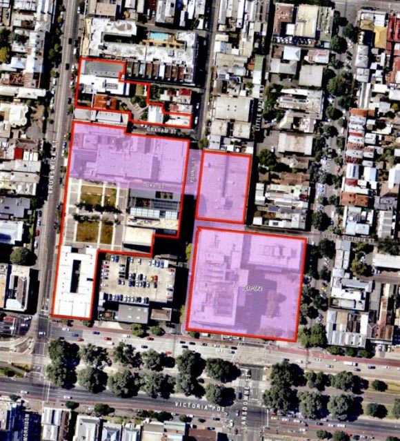 Aeriaql perspective of ACU's Fiztroy campus. Planning image: ACU ACU lays out its future growth plans