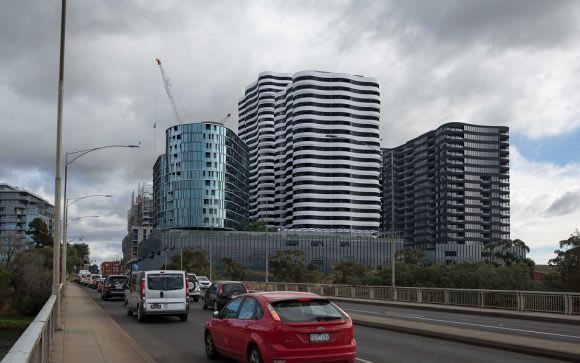 A new Dynon Road perspective. Planning image: KUD Growland pushes Footscray's Victoria Square to new heights