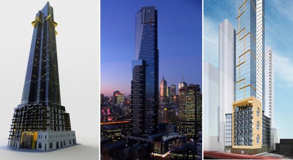 Gold over Blue. Images: Yellow Red Fox, Meinhardt & Fender Katsalidis Another substantial Southbank tower emerges