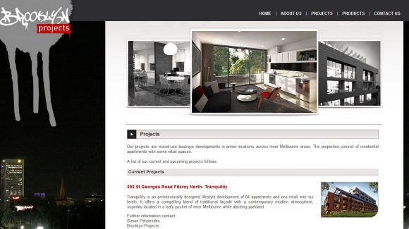 For the sake of posterity, a Brooklyn Projects webpage screenshot Back from the dead