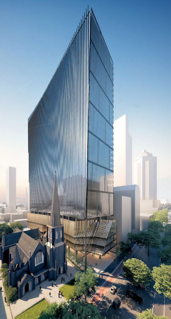 Artist's impression of the new commercial building. Image courtesy Cox Architecture Wesley Place seeks to bring new life to Lonsdale Street