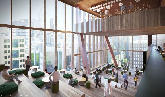Level five student area. Image: John Wardle Architects VU reworks its Queen Street Precinct tower plans