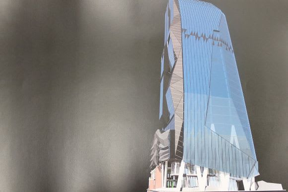 A dated render of VU Tower. Image: Jackson Architecture VU reworks its Queen Street Precinct tower plans