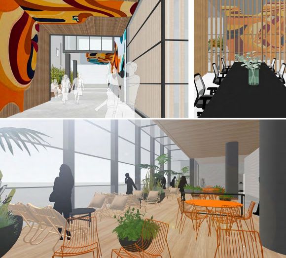 Laneway and common area perspectives. Planning images: Bates Smart Iglu Student Accommodation heads for South Yarra