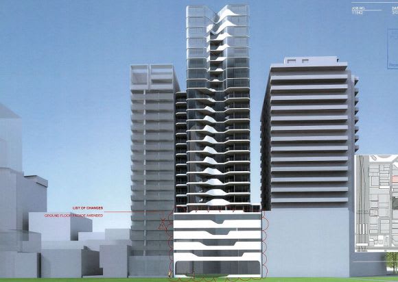 Melbourne High School's perspective of the development. Image courtesy Plus Architecture DealCorp's spinalscraper: 42-48 Claremont Street, South Yarra