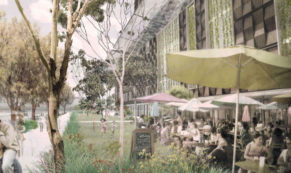 118 Bertie Street's envisaged street level integration. Image: MAKO Architecture MAKO make their mark in Fishermans Bend: 118 Bertie Street, Port Melbourne