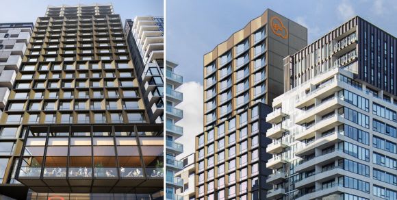 Exterior perspectives. Planning images: Bates Smart Iglu Student Accommodation heads for South Yarra