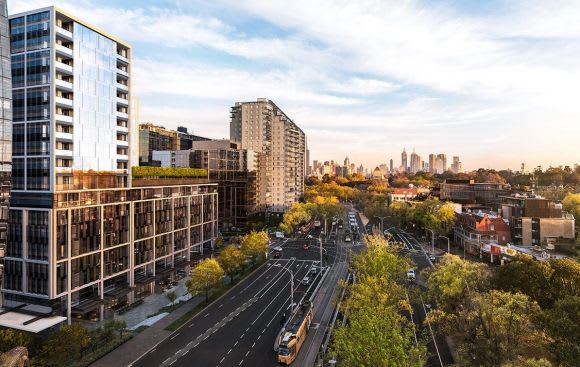 A view down St Kilda Road. Image: Colliers Woodlink double up for their Melbourne debut
