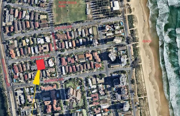 Aerial overview of the Brittania Avenue site Dual purpose on Broadbeach; Gold Coast's latest tower unveiled