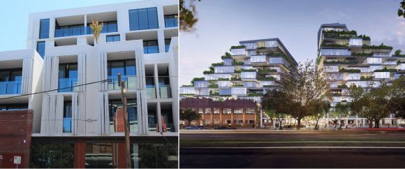 107 Cambridge along with a render 26-56 Queens Parade. Image: Koichi Takada Architects GURNER's affinity with Yarra continues