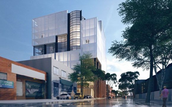Street level perspective. Planning image: CHT Architects Chickens on the roof! Mollison Land's Abbotsford mixed-use marvel