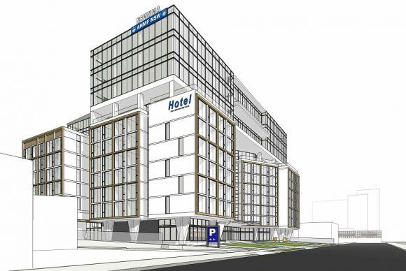 ANMF signage is atop the commercial component. Planning image: VT Architects Savelle supersize their Mascot mixed-use development