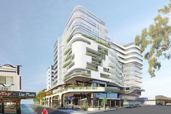 Ormond Station's initial 13 storey design. Image: ClarkeHopkinsClarke Jewell Station apartments begin construction, Ormond Station tower lowered in height