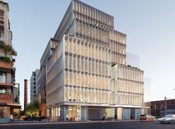 Commercial component. Image: Fieldwork Architects Urban regeneration grips Brunswick's massive Licorice Factory site