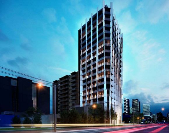 A Kings Way perspective of 100 Park Street. Planning image: CHT Architects A problem South Melbourne site looks for new life