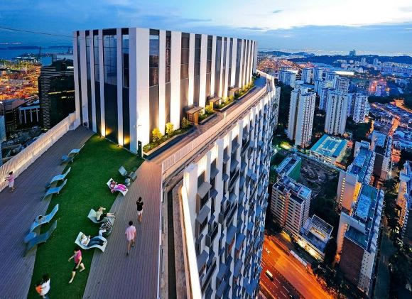 Pinnacle@Duxton's rooftop garden. Image: ArchitectureLab Martin Brothers sees the rooftop amenities area take precedence across Brisbane