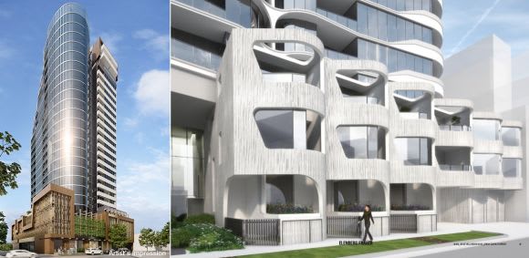 Box Hill can expect two new entrants. Images: Savills and Elenberg Fraser Four significant projects receive the NOD