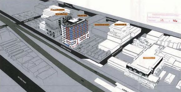 Aerial perspective of Lilydale Grove - Montrose Street. Image courtesy Interlandi Mantesso Hawthorn in construction mode