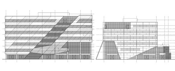 Elevations of the approved office buildings. Planning image: Gray Puksand Dexus doubles up with approval for a substantial commercial development