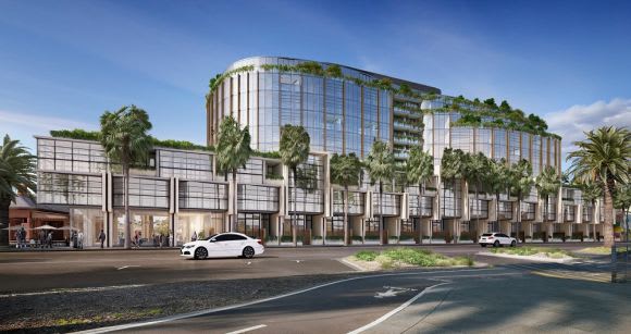 A broadside perspective of the proposed development. Planning image: Fender Katsalidis Port Melbourne's long running Waterfront Place saga enters a new phase