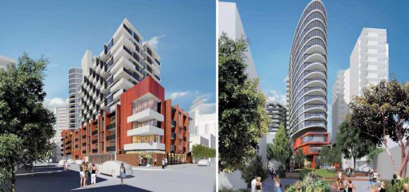 Renders of the proposed residential tower. Image courtesy Fender Katsalidis The Richmond Malt site heads to planning