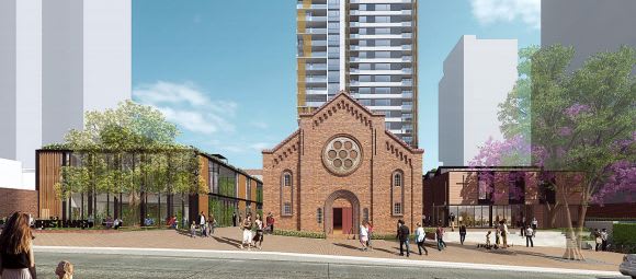 Street level perspective. Image: Architectus Stockland moves on the nation's tallest integrated aged care development