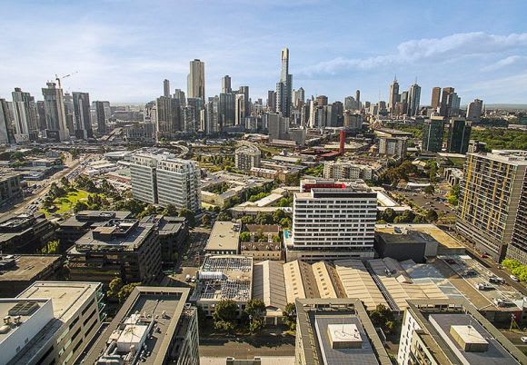 Views from the site. Image: CBRE City Sales Take it to the Bank: South Melbourne's latest tower on show