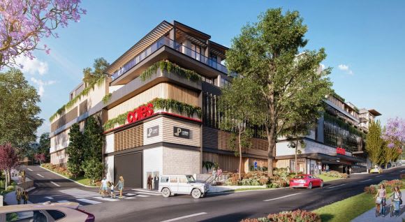 Pacific Highway perspective. Image: Christiansen O'Brien Coles Group pushes shop top apartment developments in Melbourne and Sydney
