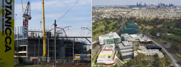 GE's Botanicca campus under construction over a decade ago plus the location of Botanicca 3. Construction works echo around Botanicca as further office buildings await